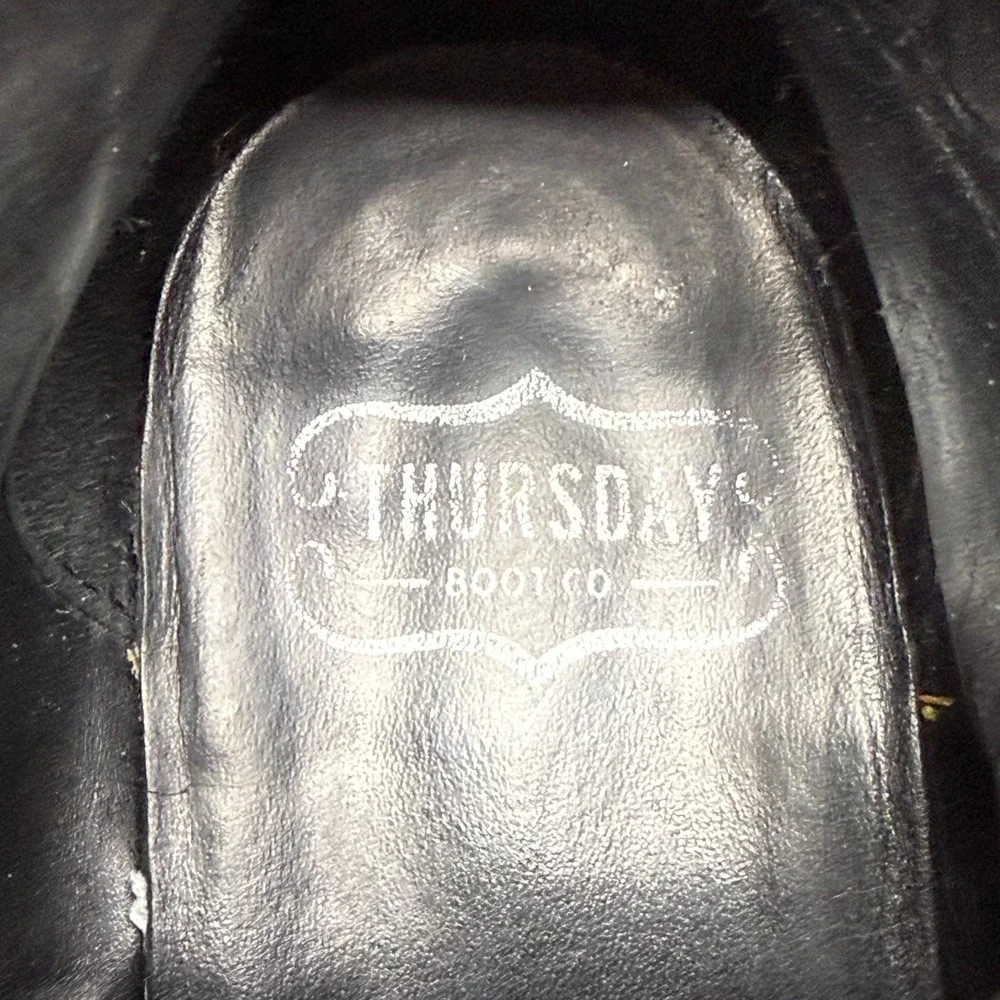 Thursday Boots Captain Cap Toe Leather Mens 10.5 Black Business Casual Modern